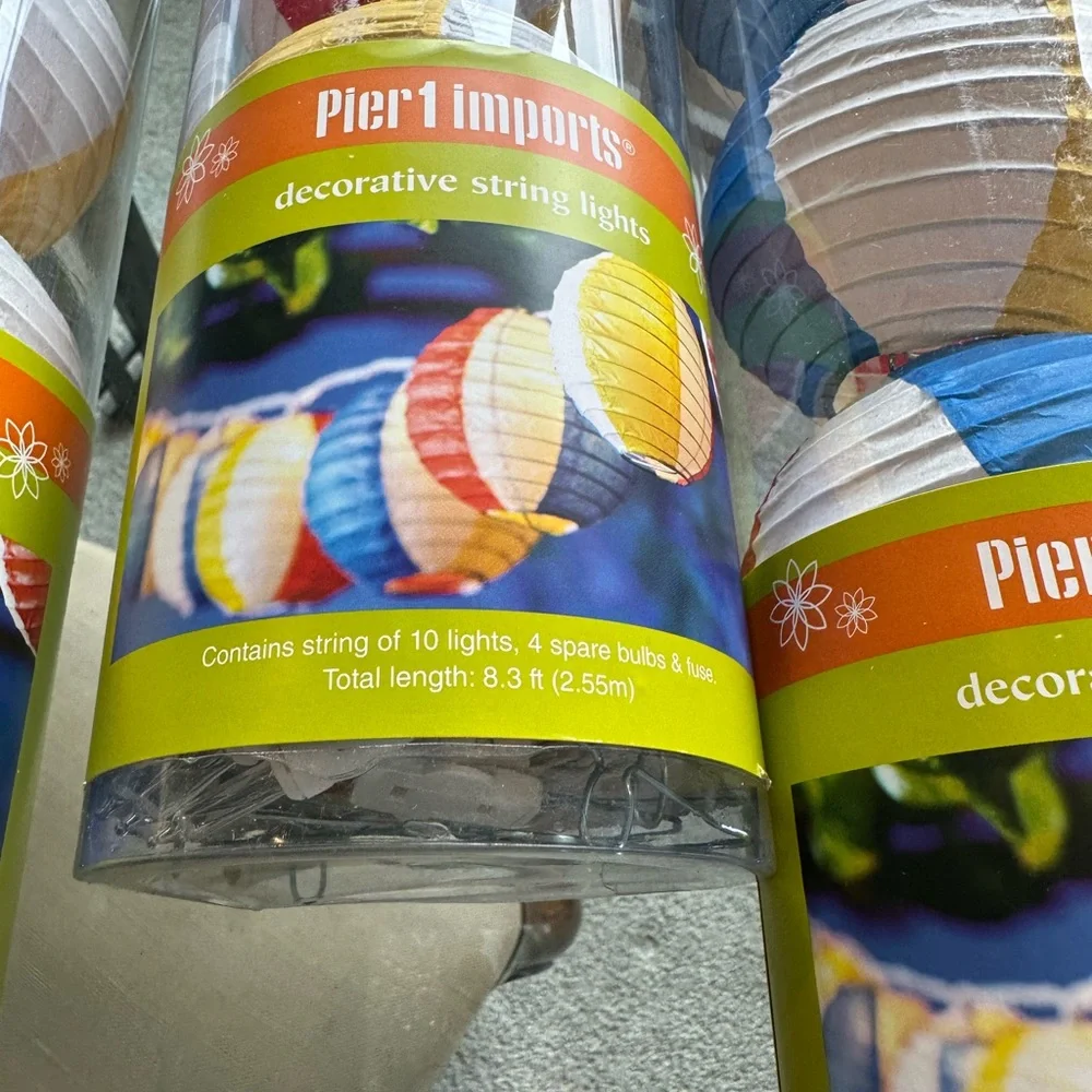 3 sets of Pier 1 Multicolor beach ball Paper Lantern String Lights